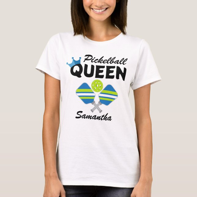 Camiseta da Rainha Pickleball Paddles Ball (Frente)