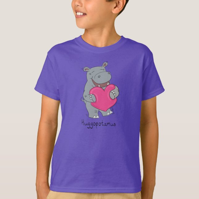 Camiseta da Rapariga do Namorados Hippo Hugs (Frente)