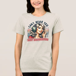 Camiseta da Rapariga Sassy Retro - Não consigo ouv