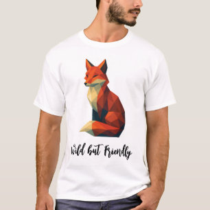 Camiseta da Raposa com Título: Selvagem mas Amigáv
