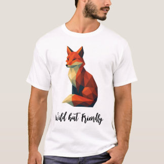 Camiseta da Raposa com Título: Selvagem mas Amigáv