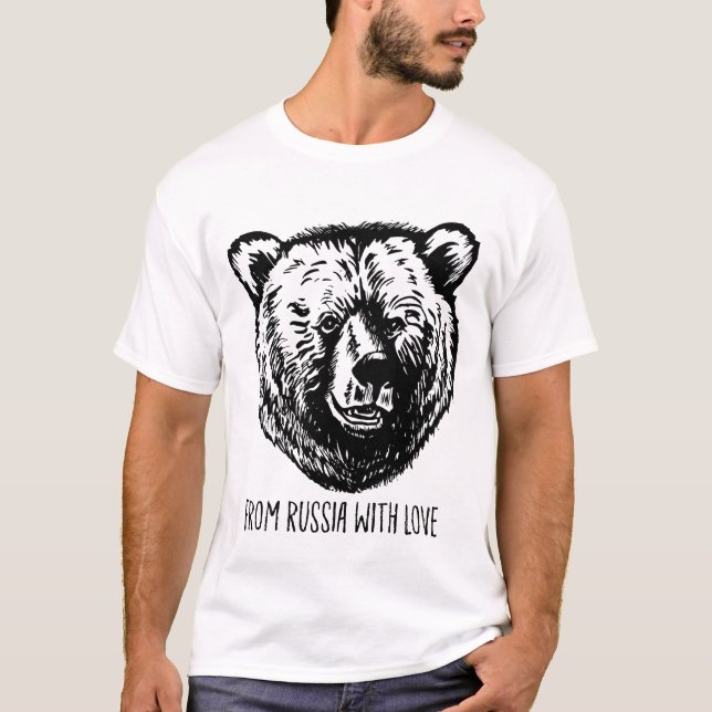 Camiseta Da Rússia Com Urso De Amor Putin (Frente)