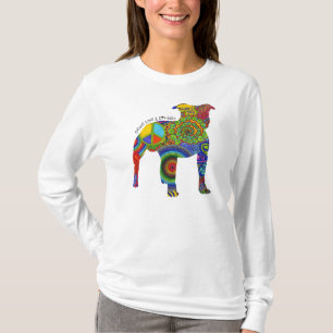 Camiseta Da "T do Flowy das mulheres do amor & dos pitbull