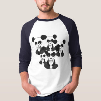 Camiseta Da "t-shirt do Raglan dos crânios panda"