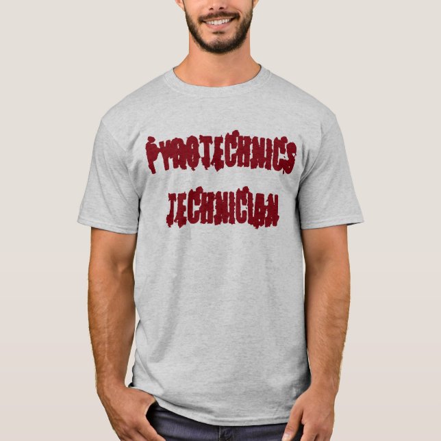 Camiseta Da "t-shirt do técnico pirotecnia" (Frente)