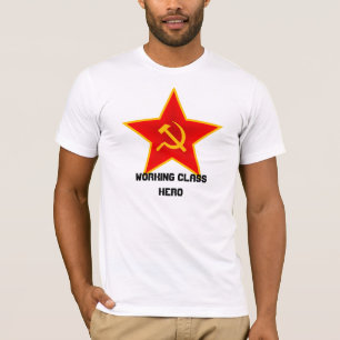 Camiseta Da "t-shirt vermelho do herói classe trabalhadora"