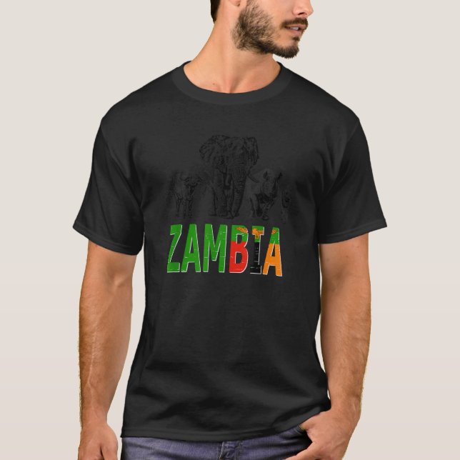 Camiseta da vida selvagem dos cinco grandes da Zâm (Frente)