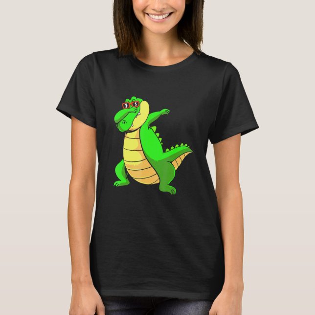 Camiseta Dab Alligator Dabbing Crocodile Para Crianças (Frente)