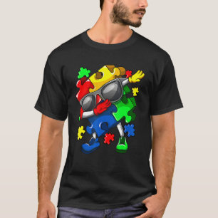 Camiseta Dab Autismo De Peças De Quebra-cabeça