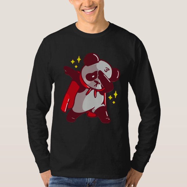Camiseta Dab Dabbing Move Panda Bear with Cape Dance Dabbin (Frente)