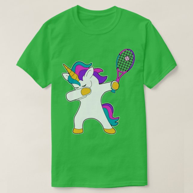 Camiseta Dab Dabbing Tênis Unicorn Gift Tênis Player presen (Frente do Design)