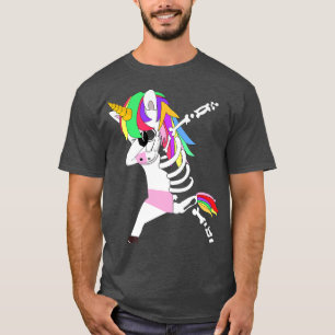 Camiseta Dab Dabbing Unicorn Skeleton Costume Para Menina