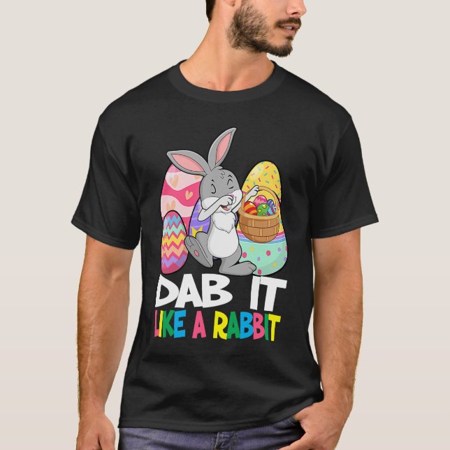 Camiseta Dab It Like A Rabbit Easter Day   For Boys Girls   (Frente)