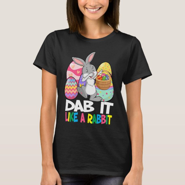 Camiseta Dab It Like A Rabbit Easter Day   For Boys Girls   (Frente)