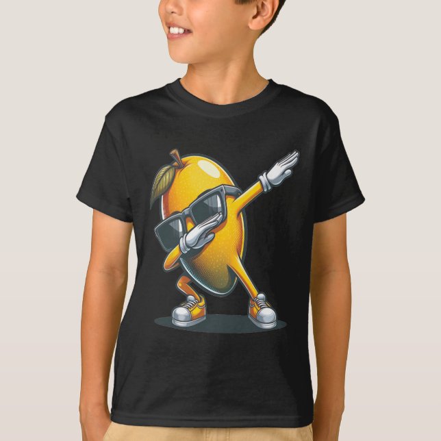 Camiseta Dab Mango Dancing Dabbing Mango Fruta Com Pulmões (Frente)