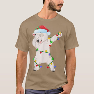 Camiseta Dabar Urso Polar Xmas Luz Com Um Urso Polar Engraç