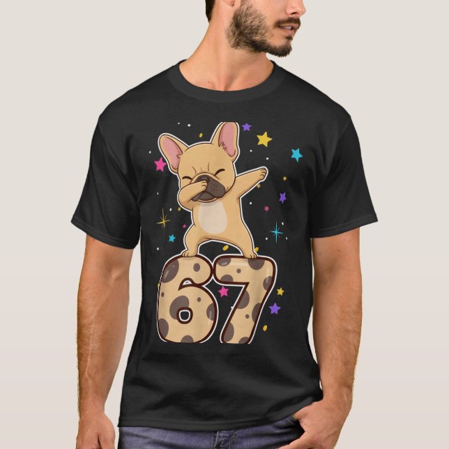 Camiseta Dabbing 67 French Bulldog 67 Dog Funny Six Seven M (Frente)
