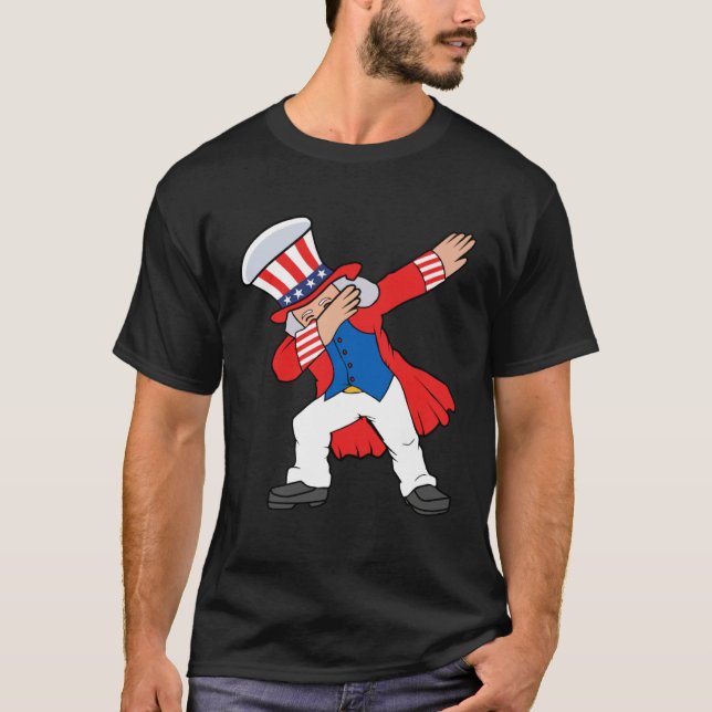 Camiseta Dabbing Abraham Abe Lincoln Patriotic 4th Of July  (Frente)
