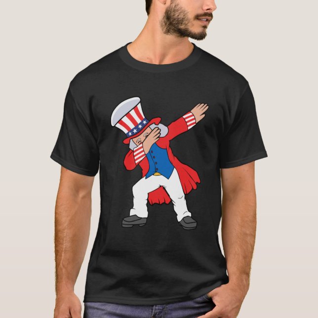 Camiseta Dabbing Abraham Abe Lincoln Patriótico 4 De Julho (Frente)