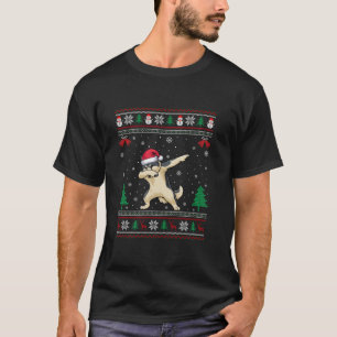 Camiseta Dabbing Alaskan Klee Kai Dog Santa Hat Meninas