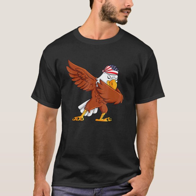 Camiseta Dabbing American Bald Eagle 4 De Julho Dab Boys G (Frente)