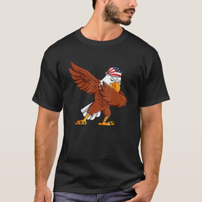 Camiseta Dabbing American Bald Eagle 4 De Julho Dab Boys G (Frente)