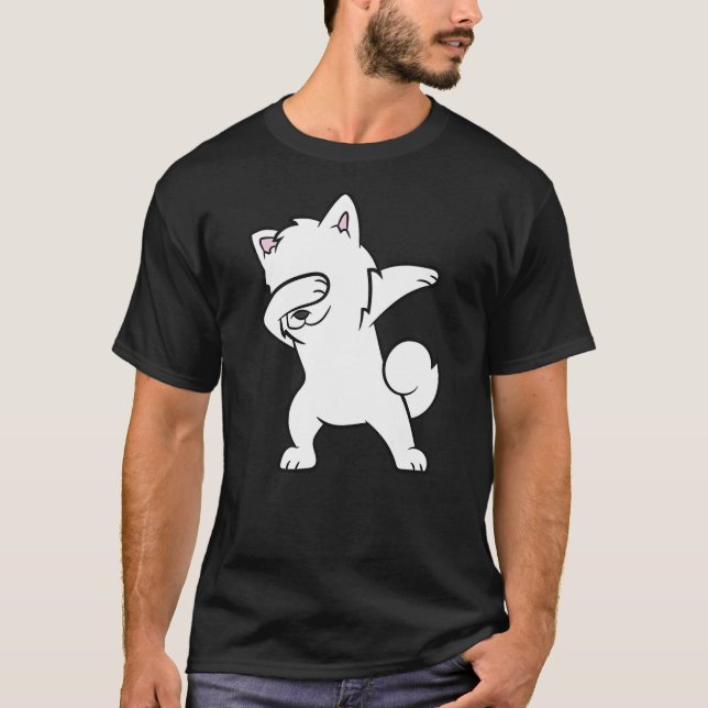 Camiseta Dabbing American Eskimo Dog Funny American Eskimo  (Frente)