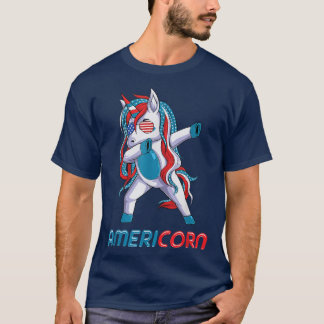 Camiseta Dabbing Americorn Unicorn 4 de julho Mericorn Mer