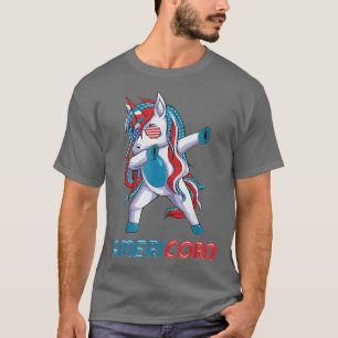 Camiseta Dabbing Americorn Unicorn 4 de julho Mericorn Mer
