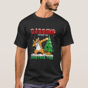 Camiseta Dabbing ao redor da árvore de Natal Bengal Tiger X