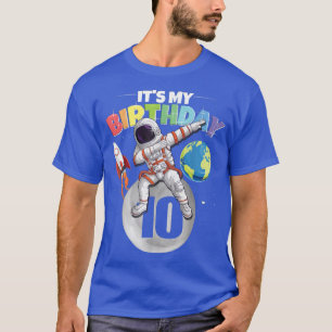 Camiseta Dabbing Astronaut 10th Birthday Boy Girl 10 Anos