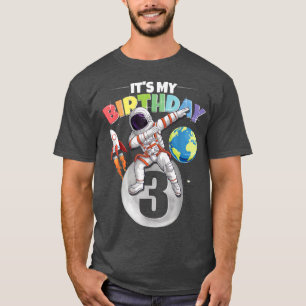Camiseta Dabbing Astronaut 3rd Birthday Boy Girl 3 Years 20