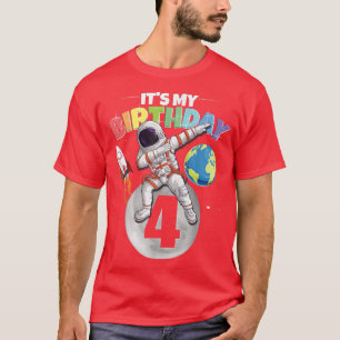 Camiseta Dabbing Astronaut 4th Birthday Boy Girl 4 Years 20
