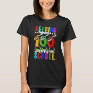 Camiseta Dabbing Através de 100 Dias de Escola 100º Dia de