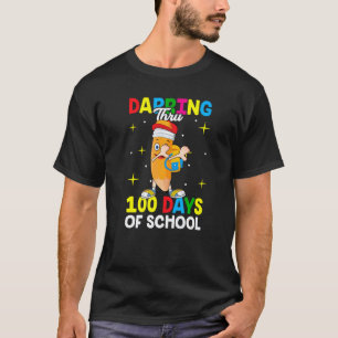 Camiseta Dabbing Através de 100 dias de escola Dab Gizes Pr