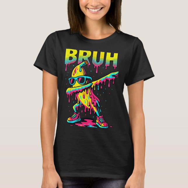Camiseta Dabbing Banana Bruh Ice Cream Drip Banana Youth Bo (Frente)