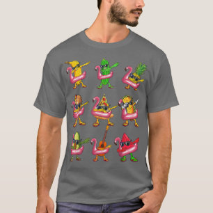 Camiseta Dabbing Banana Flamingo Float Summer Fruta Kids Da