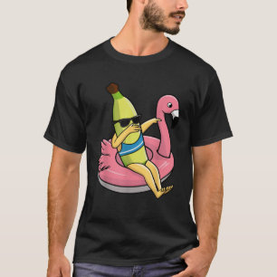 Camiseta Dabbing Banana Flamingo Float Summer Tropical Frui
