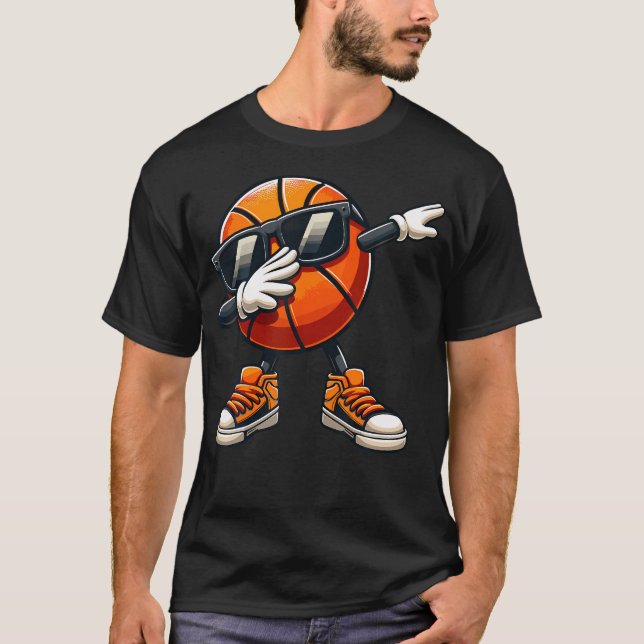 Camiseta Dabbing Basketball Ball Sunglasses Funny Basketbal (Frente)