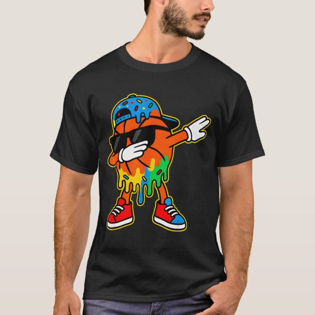 Camiseta Dabbing Basketball Ice Cream Drip Boys Basketball  (Frente)