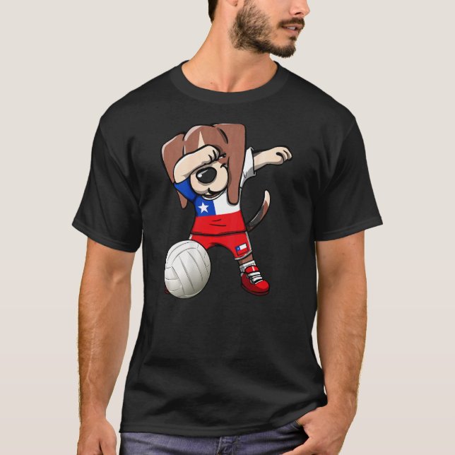 Camiseta Dabbing Beagle Dog Chile Jersey Voleibol chileno (Frente)