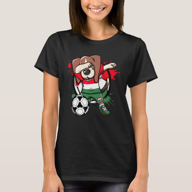 Camiseta Dabbing Beagle Dog Hungary Soccer Fans Jersey Foot (Frente)