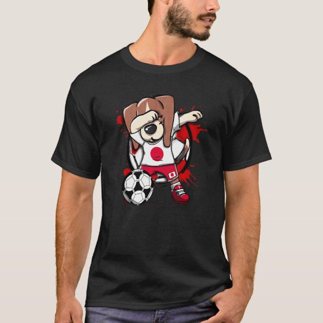 Camiseta Dabbing Beagle Dog Japan Soccer Fãs Jersey (Frente)