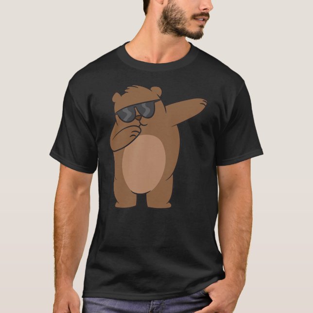 Camiseta Dabbing Bear With Sunglasses Kids Grizzly Bear (Frente)