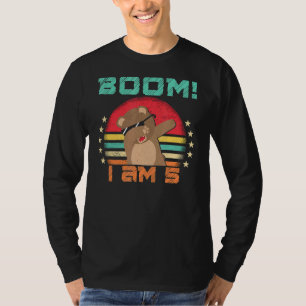 Camiseta Dabbing Birthday 5 Anos Aniversário Outfit For
