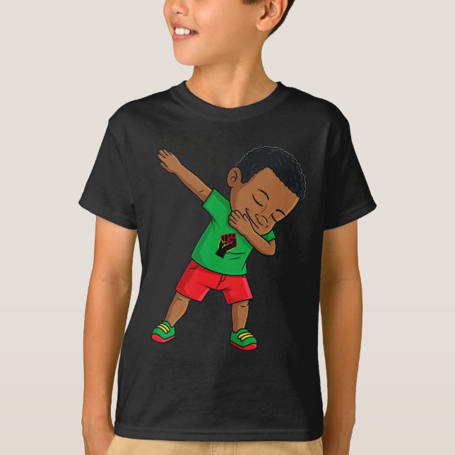 Camiseta Dabbing Black King Juneteenésimo Boys Kids Dab (Frente)
