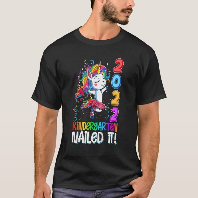 Camiseta Dabbing Boné de formatura Unicorn Kindergarten (Frente)