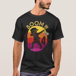Camiseta Dabbing Boy 4th Birday Outfit 4 Quatro Anos K