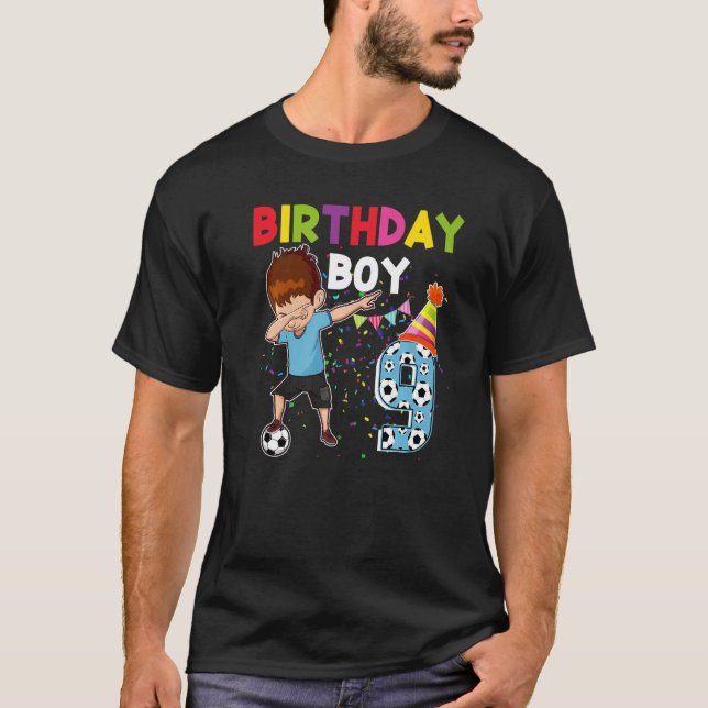 Camiseta Dabbing Boy 9 anos jogador de futebol 9º aniversár (Frente)