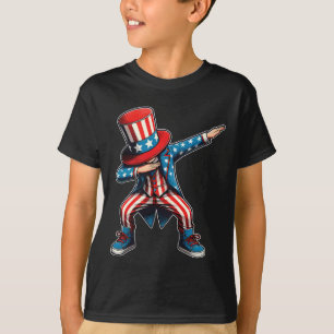 Camiseta Dabbing Boy American Flag Us Patriótico 4 De Julho